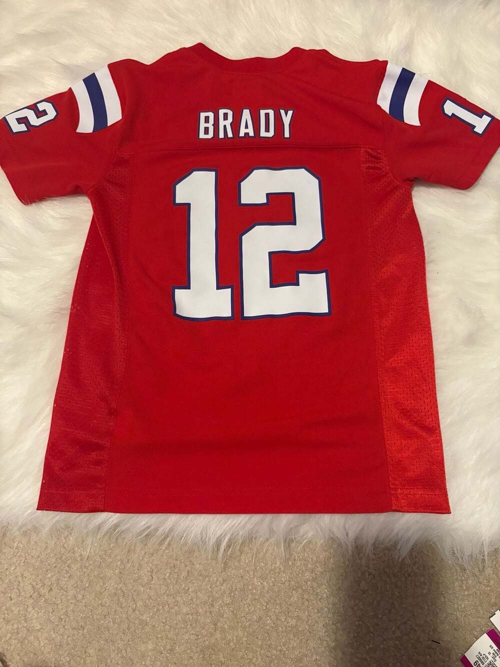 NFL Team Apparel Youth Tom Brady New England Patriots Red Throwback Alternate Je